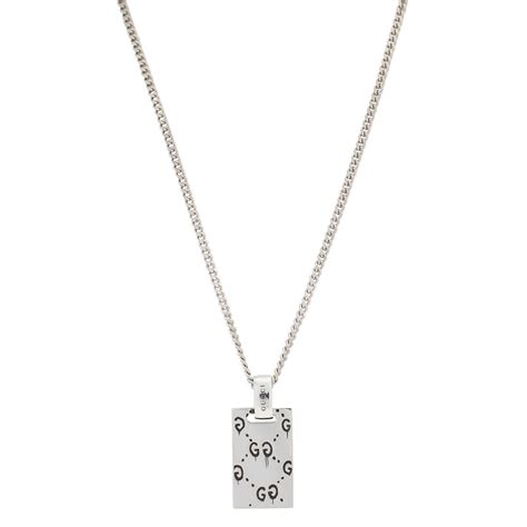 gucci men's necklace pendant|guccighost pendant necklace in silver.